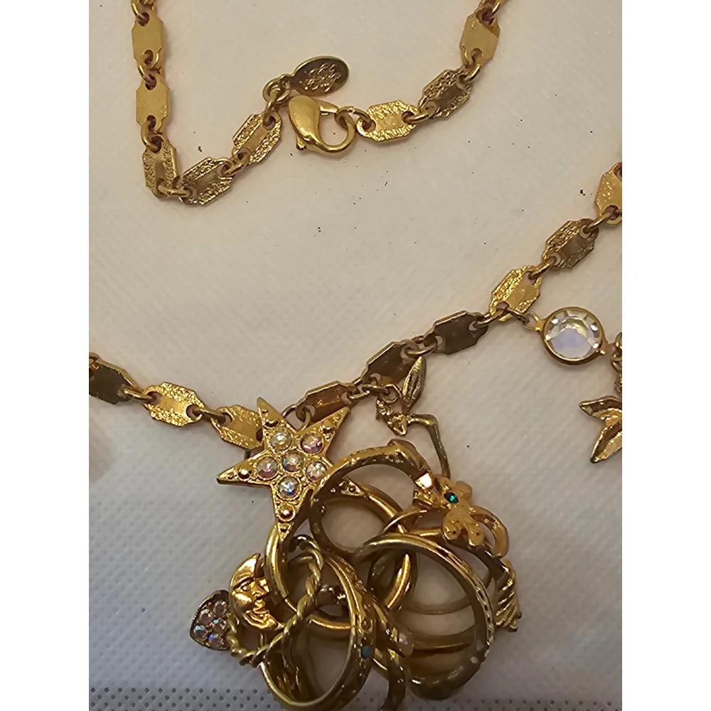 Kirk's Folly goldtoned cherub charm necklace with rings - Picture 2 of 7